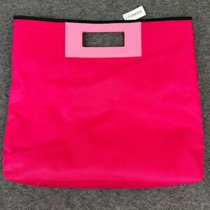 Clinique Tote Bag Limited Edition Hot Pink NWT Nylon Faux Leather Handle NEW